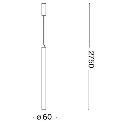 Lustră LED pe cablu Ideal Lux ULTRATHIN LED/11,5W/230V CRI 90 alamă