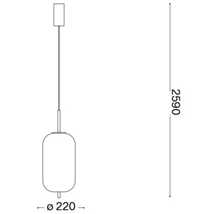 Lustră LED pe cablu Ideal Lux UMILE LED/20W/230V d. 22 cm CRI 90 alamă