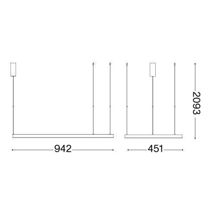 Lustră LED pe cablu Ideal Lux WAVES LED/37W/230V CRI 90 alamă