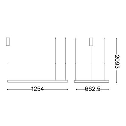 Lustră LED pe cablu Ideal Lux WAVES LED/45W/230V CRI 90 alamă