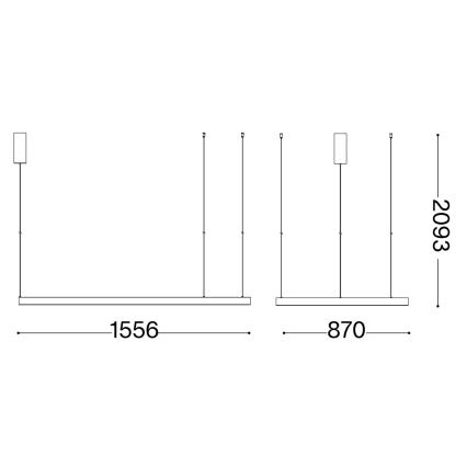 Lustră LED pe cablu Ideal Lux WAVES LED/54W/230V CRI 90 negru