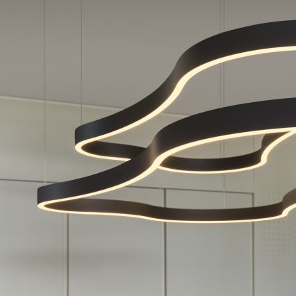 Lustră LED pe cablu Ideal Lux WAVES LED/54W/230V CRI 90 negru