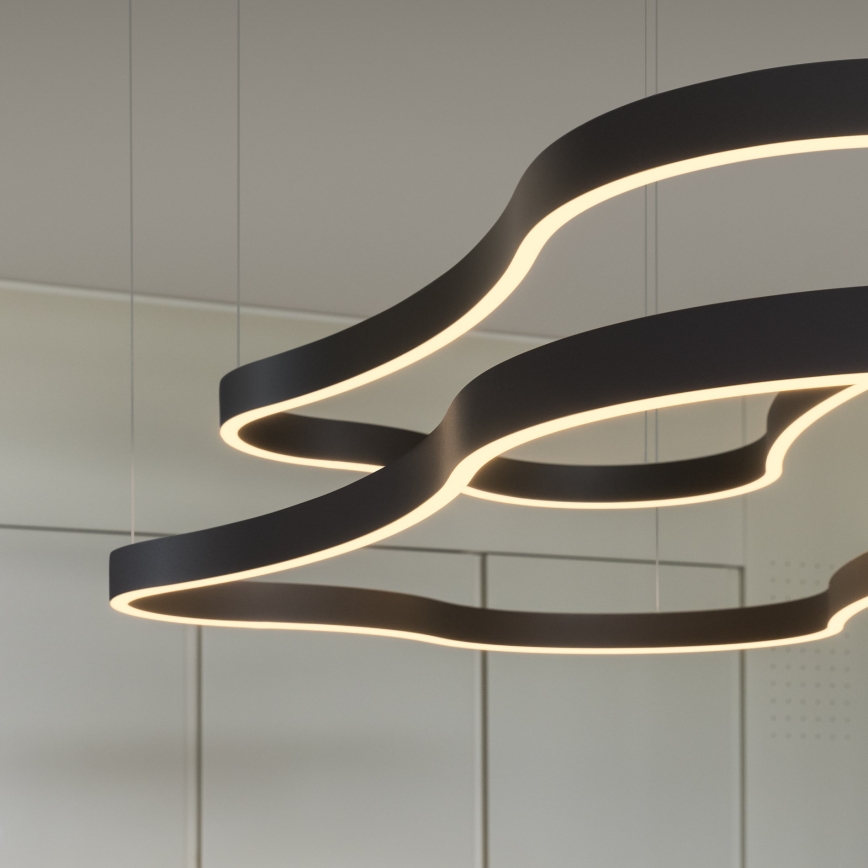 Lustră LED pe cablu Ideal Lux WAVES LED/54W/230V CRI 90 negru