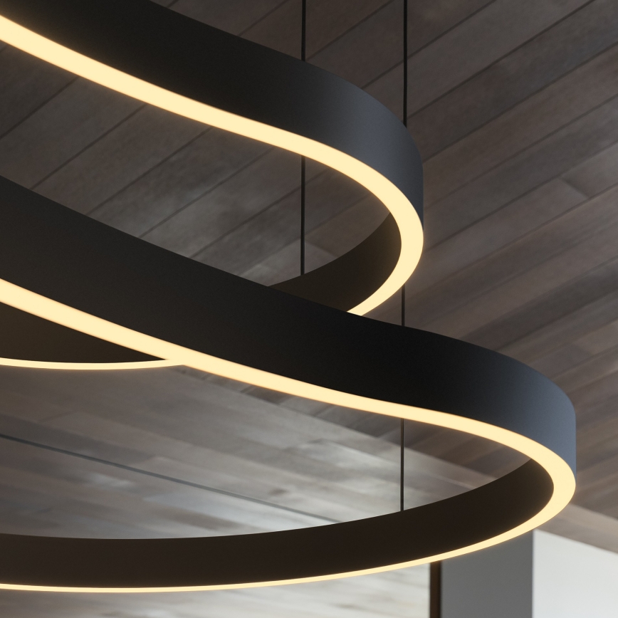 Lustră LED pe cablu Ideal Lux WAVES LED/54W/230V CRI 90 negru