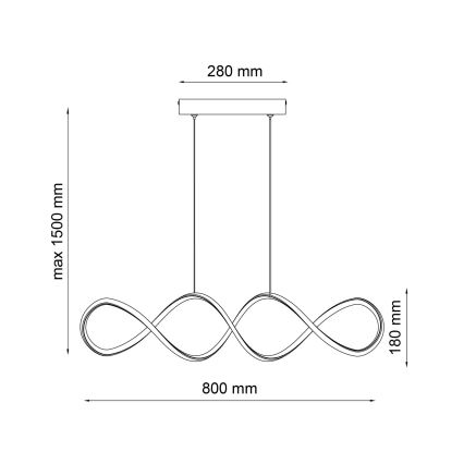 Lustră LED pe cablu INFINITO LED/34W/230V negru