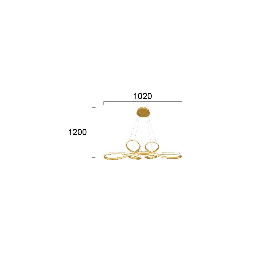 Lustră LED pe cablu JILL LED/53W/230V, auriu