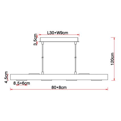Lustră LED pe cablu 6xLED/5W/230V Globo