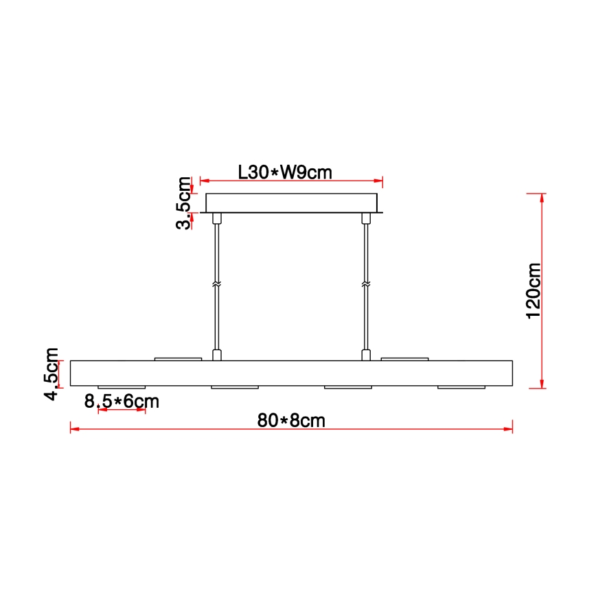 Lustră LED pe cablu 6xLED/5W/230V Globo