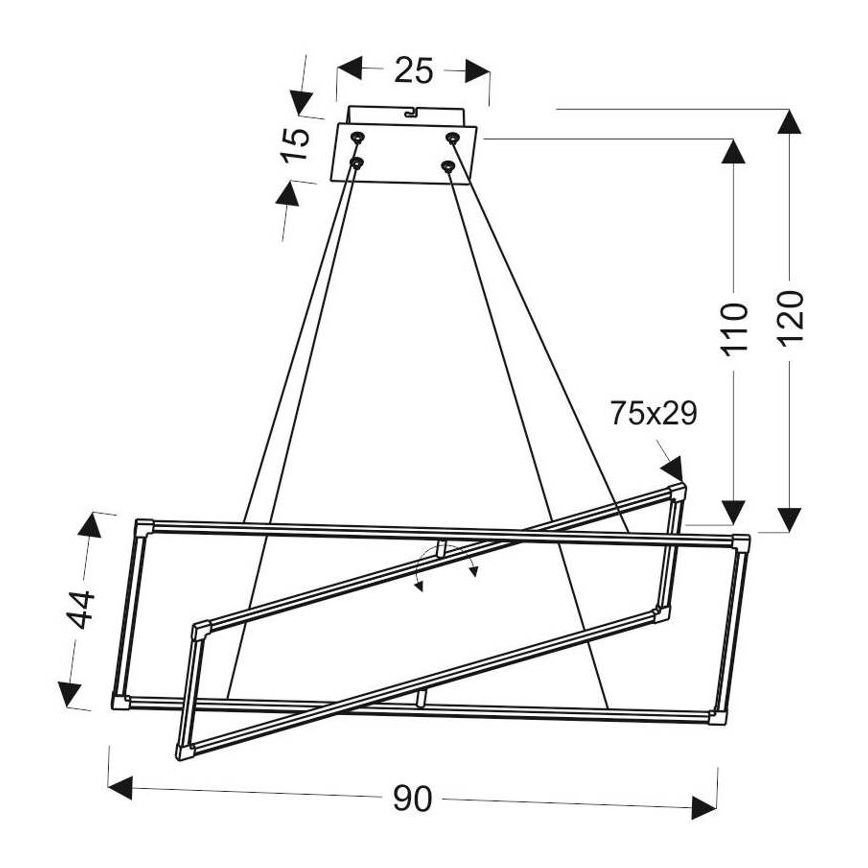 Lustră LED pe cablu KSEROS LED/45W/230V
