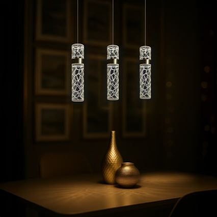 Lustră LED pe cablu LAGOS LED/8W/230V, aurie