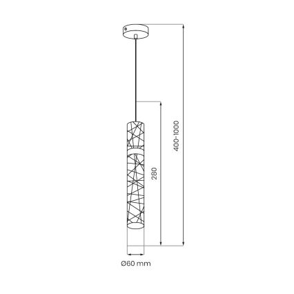 Lustră LED pe cablu LAGOS LED/8W/230V, aurie