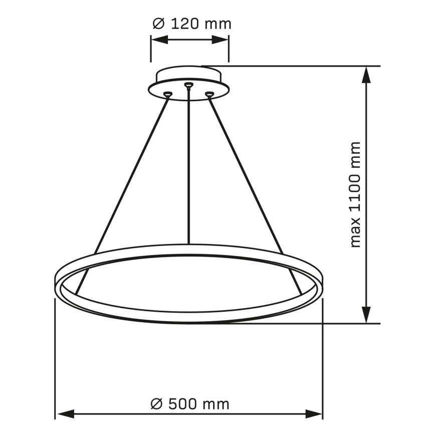 Lustră LED pe cablu LEA LED/20W/230V 4000K d. 50 cm crom mat