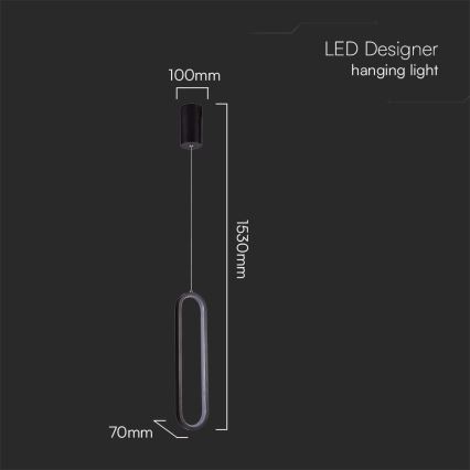 Lustră LED pe cablu LED/13W/230V 3000K negru