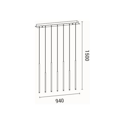 Lustră LED pe cablu LED/16W/230V 3000K