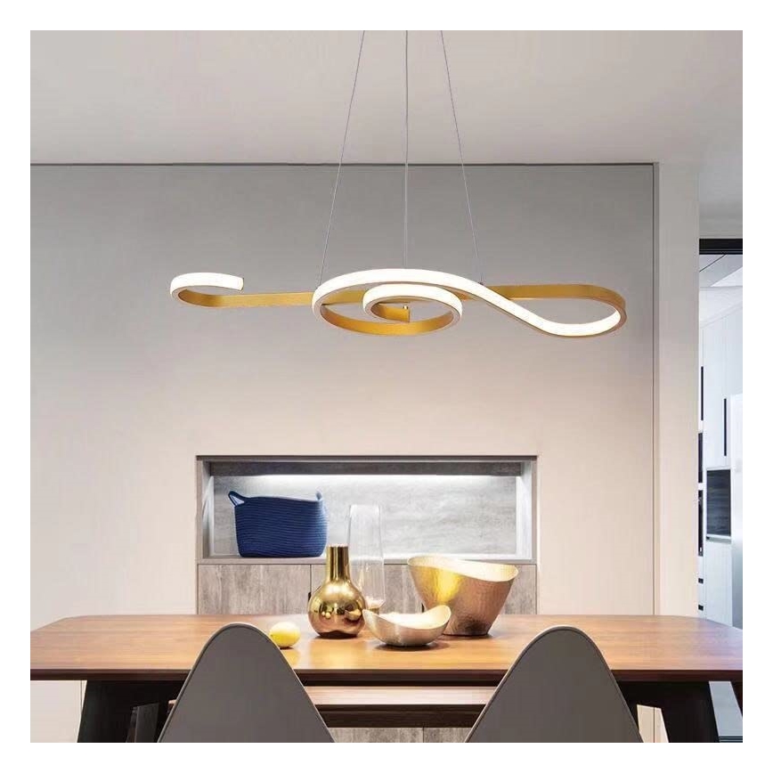 Lustră LED pe cablu LED/18W/230V 3000K auriu