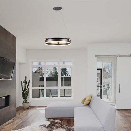 Lustră LED pe cablu LED/20W/230V 3000K d. 42 cm maro