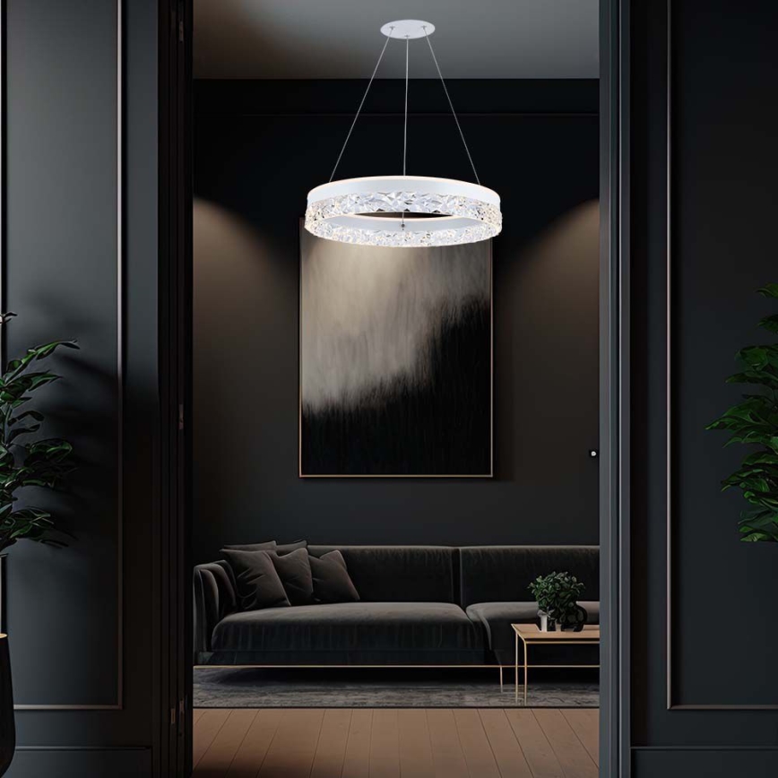 Lustră LED pe cablu LED/25W/230V 3000K d. 50 cm alb