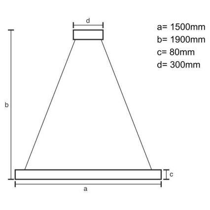 Lustră LED pe cablu LED/26W/230V 4000K 150 cm frasin/lemn masiv