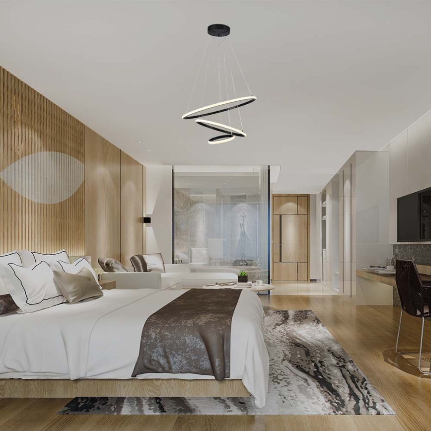 Lustră LED pe cablu LED/32W/230V 3000K negru