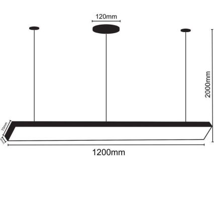 Lustră LED pe cablu LED/32W/230V 4000K d. 120 cm negru