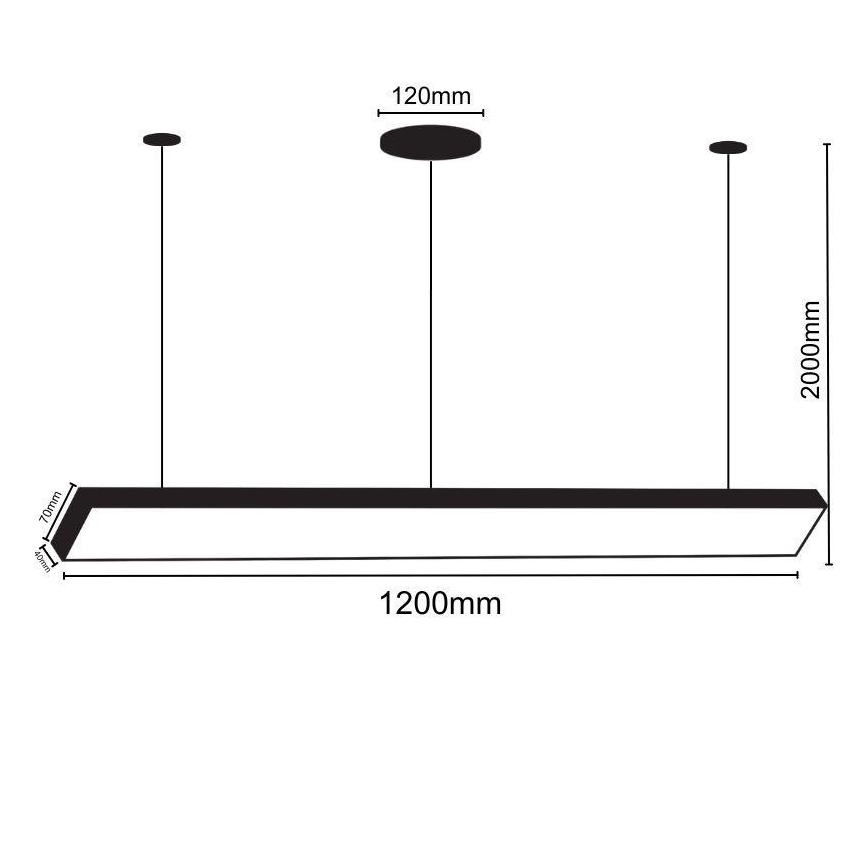 Lustră LED pe cablu LED/32W/230V 4000K d. 120 cm negru