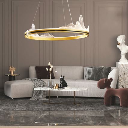 Lustră LED pe cablu LED/35W/230V 3000K auriu