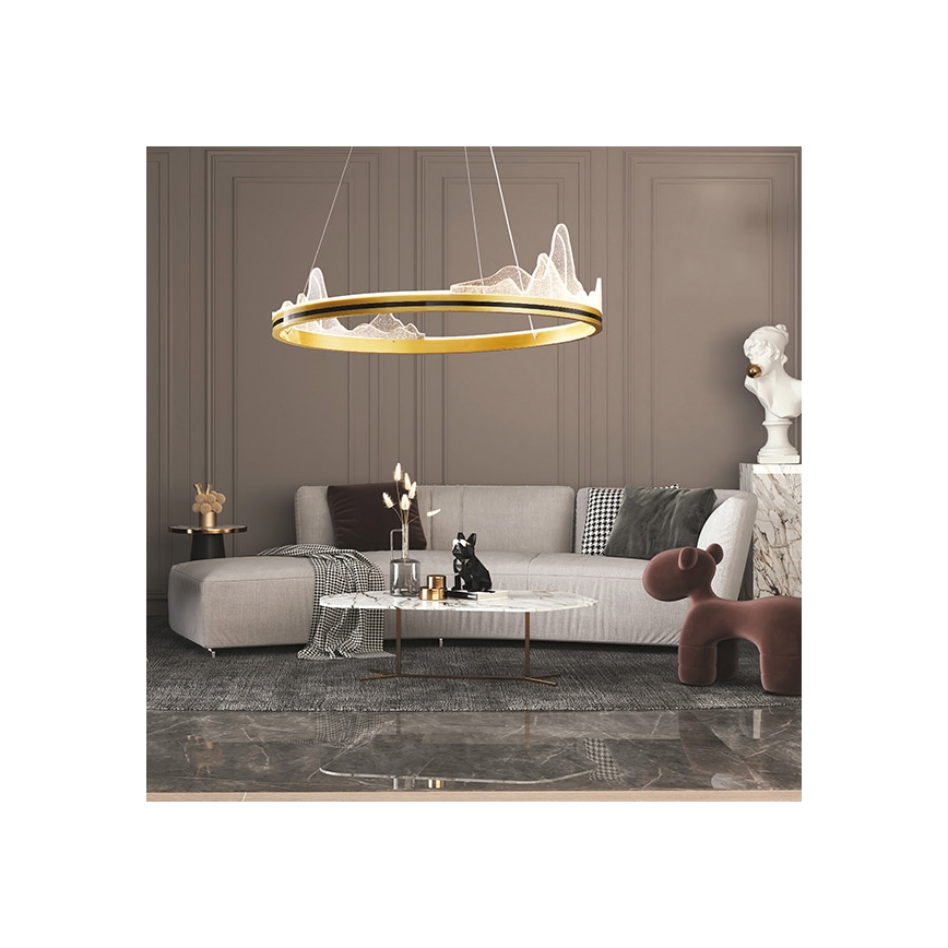 Lustră LED pe cablu LED/35W/230V 3000K auriu