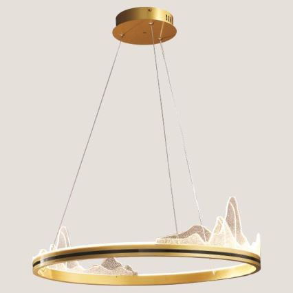 Lustră LED pe cablu LED/35W/230V 3000K auriu