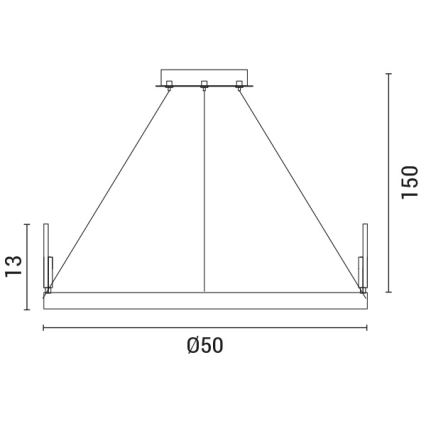 Lustră LED pe cablu LED/35W/230V 3000K auriu