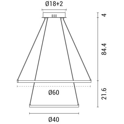 Lustră LED pe cablu LED/37W/230V 3000K negru