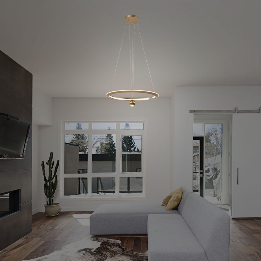 Lustră LED pe cablu LED/45W/230V 4000K d. 62 cm auriu
