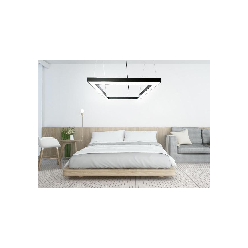 Lustră LED pe cablu LED/80W/230V 4000K 120x120 cm negru