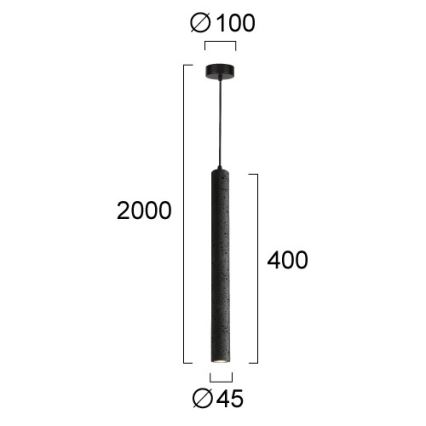 Lustră LED pe cablu LEONARD LED/7W/230V neagră