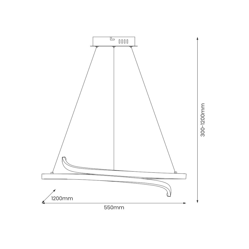 Lustră LED pe cablu LORENZO LED/35W/230V negru