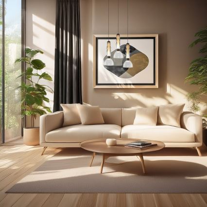 Lustră LED pe cablu LUCCO LED/13W/230V d. 15 cm fumuriu