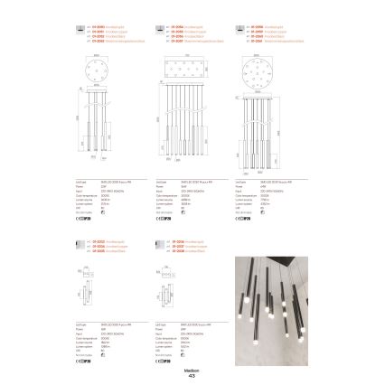 Lustră LED pe cablu MADISON Redo 01-2048 8xLED/4W/230V negru