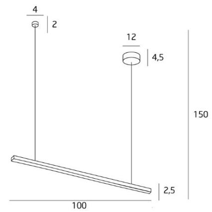 Lustră LED pe cablu MAXLIGHT P0310 TRIO LED/12W/230V negru