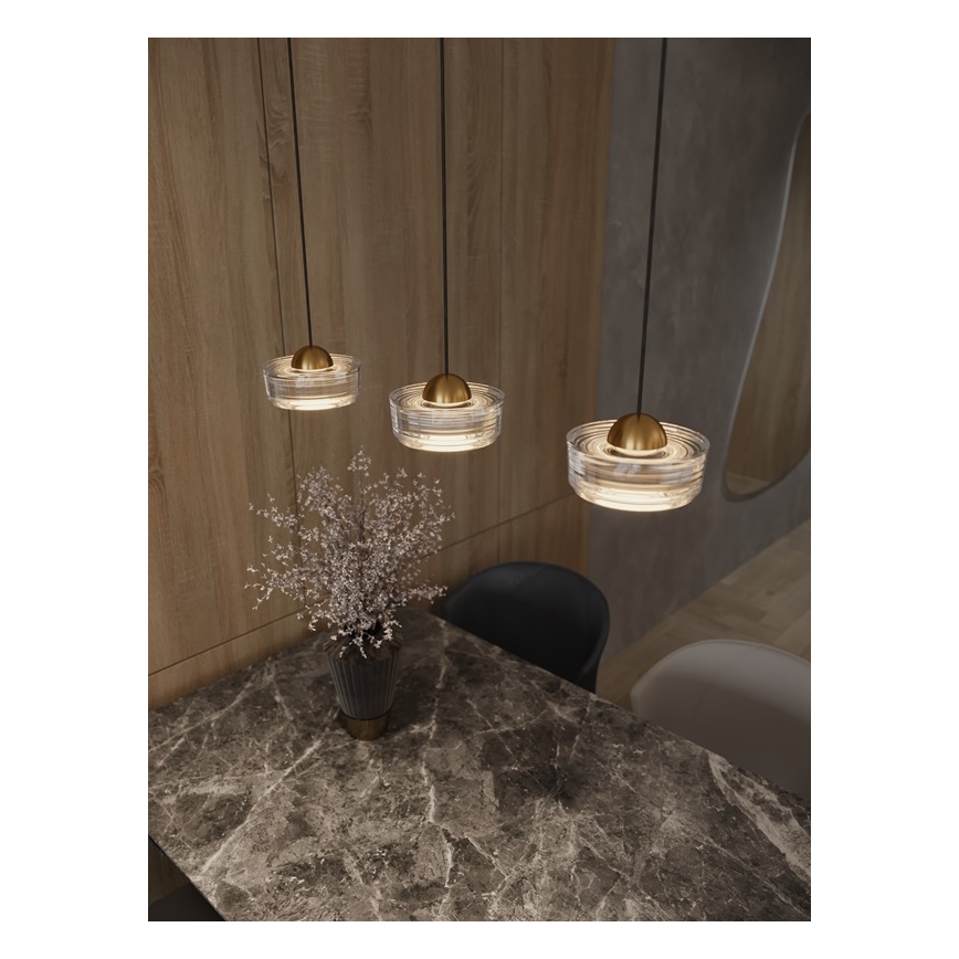 Lustră LED pe cablu MAXLIGHT P0542 LIPARI LED/6W/230V d. 16 cm transparent