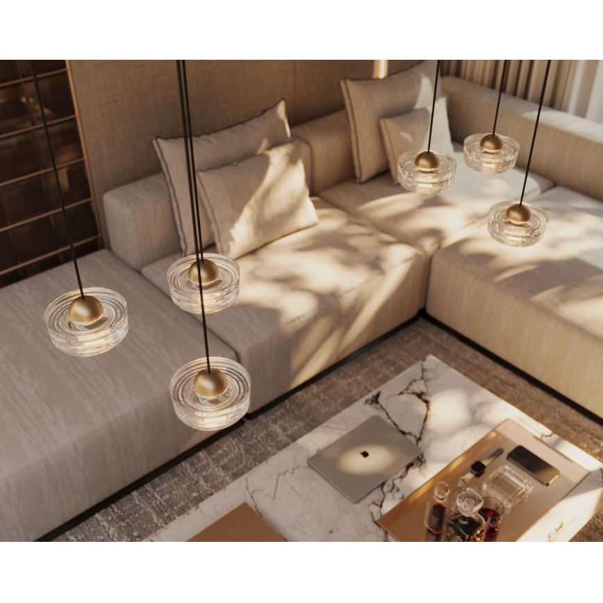 Lustră LED pe cablu MAXLIGHT P0542 LIPARI LED/6W/230V d. 16 cm transparent