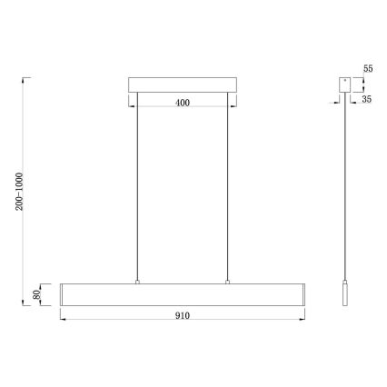 Lustră LED pe cablu Maytoni P010PL-L23G3K STEP LED/23W/230V 3000K 91 cm auriu
