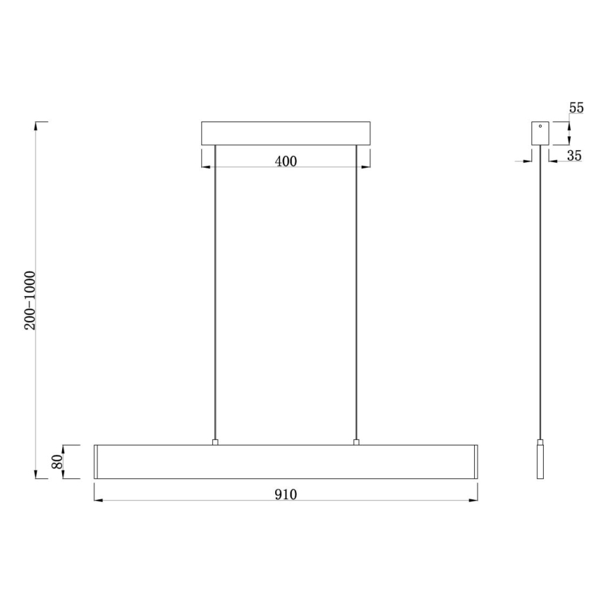 Lustră LED pe cablu Maytoni P010PL-L23G3K STEP LED/23W/230V 3000K 91 cm auriu
