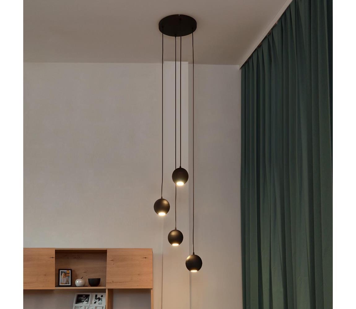 Lustră LED pe cablu MIDWAY 4xLED/15W/230V neagră