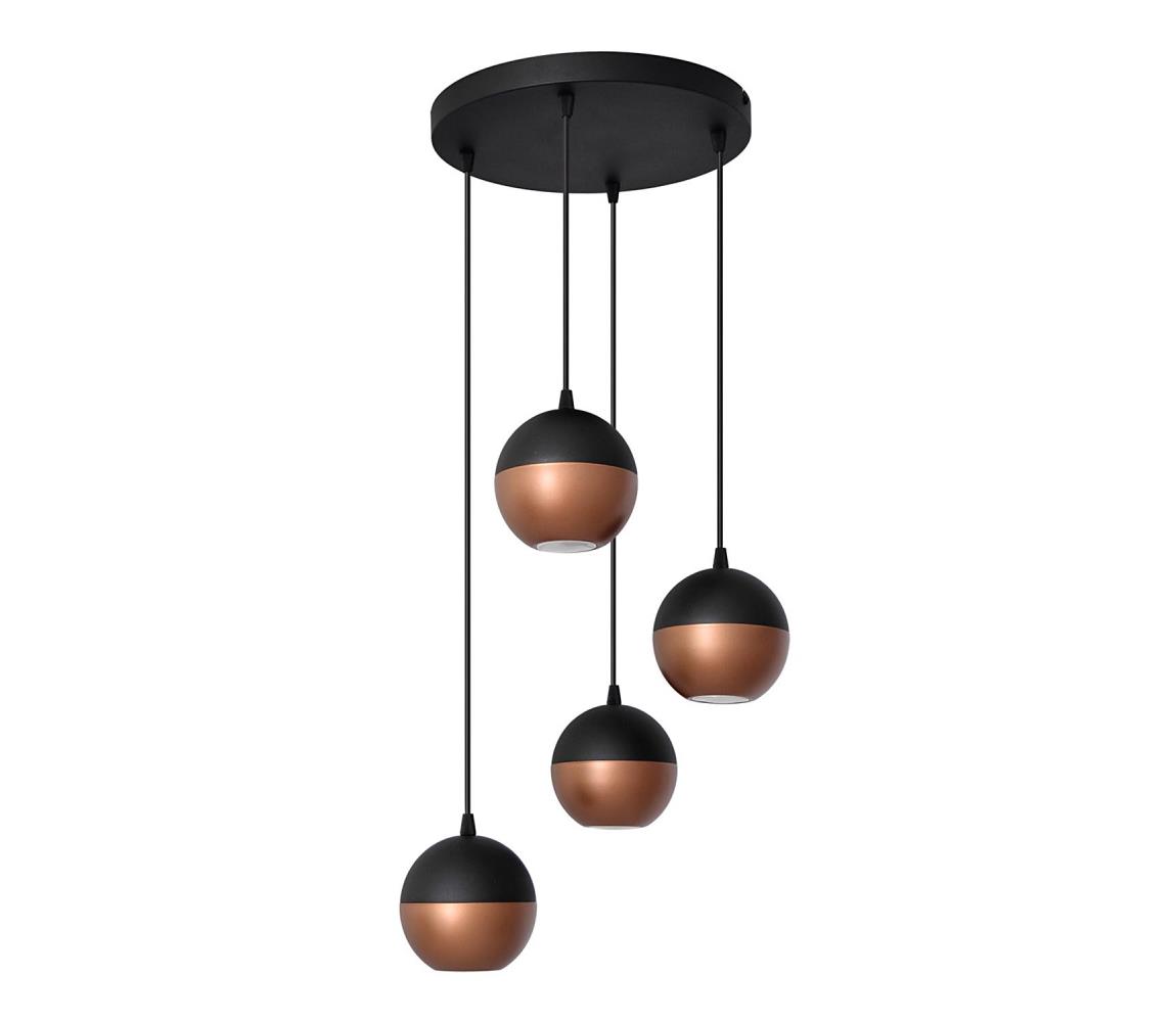 Lustră LED pe cablu MIDWAY 4xGU10/65W/230V negru/cupru