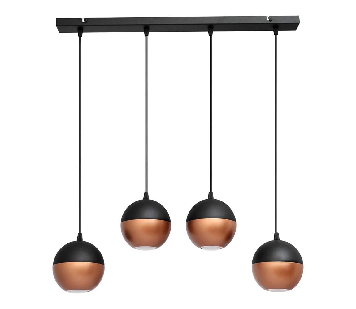 Lustră LED pe cablu MIDWAY 4xGU10/65W/230V negru/cupru