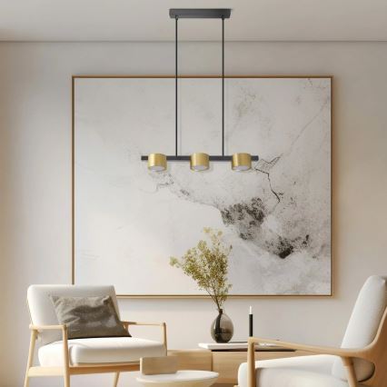 Lustră LED pe cablu MIRELLA 3xGX53/6W/230V auriu/negru