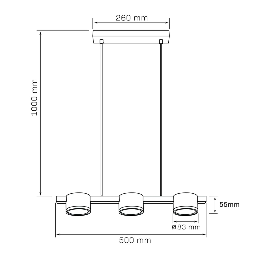Lustră LED pe cablu MIRELLA 3xGX53/6W/230V auriu/negru