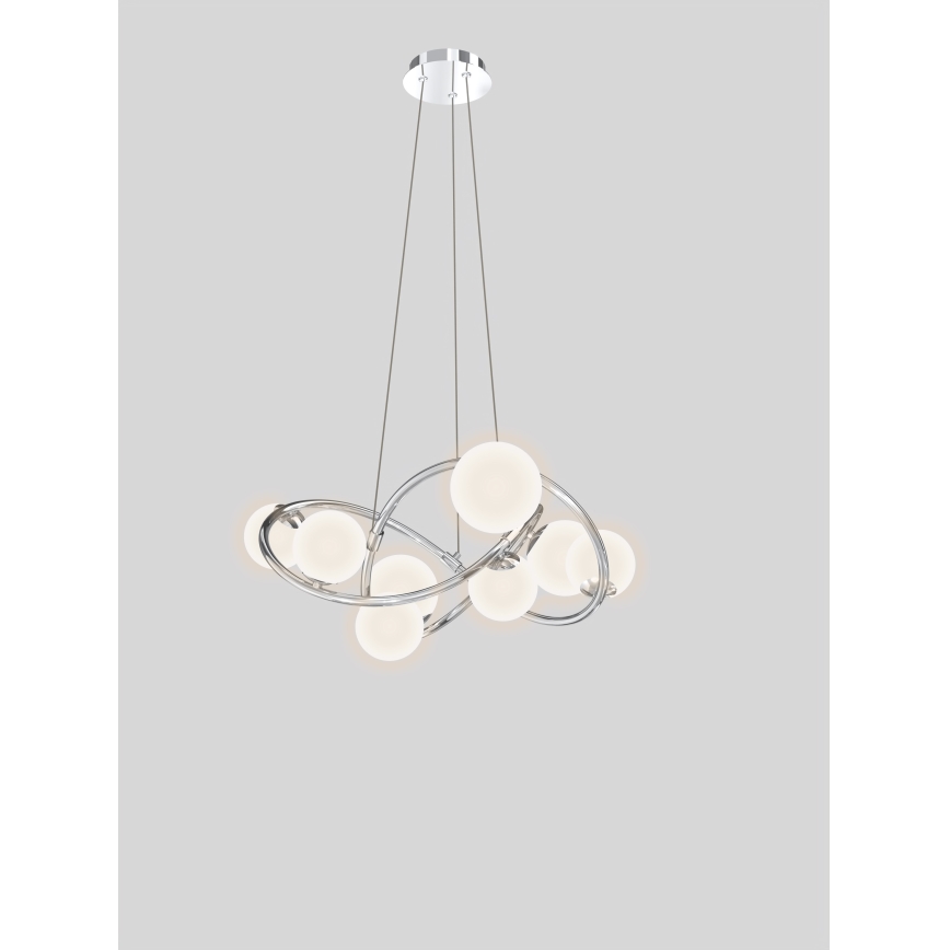 Lustră LED pe cablu NANCY Wofi 7014-807 8xG9/3,5W/230V crom lucios