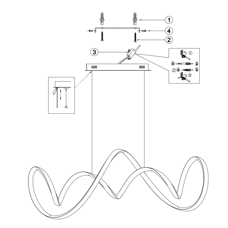 Lustră LED pe cablu ONLI KIRA LED/60W/230V 4000K auriu