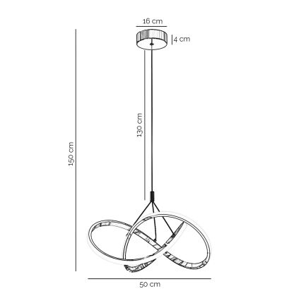 Lustră LED pe cablu ONLI LOOP LED/40W/230V 4000K crom lucios
