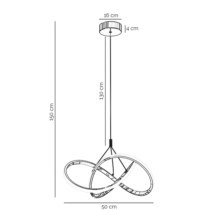 Lustră LED pe cablu ONLI LOOP LED/40W/230V 4000K crom lucios